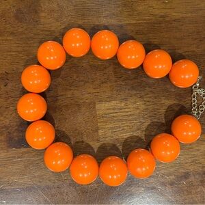 Retro Bold Orange Beaded Necklace